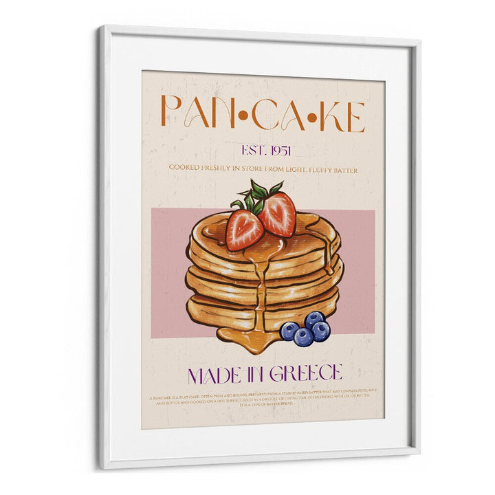 Pancake I Bar & Cafe Artwork in White Frame With Mount