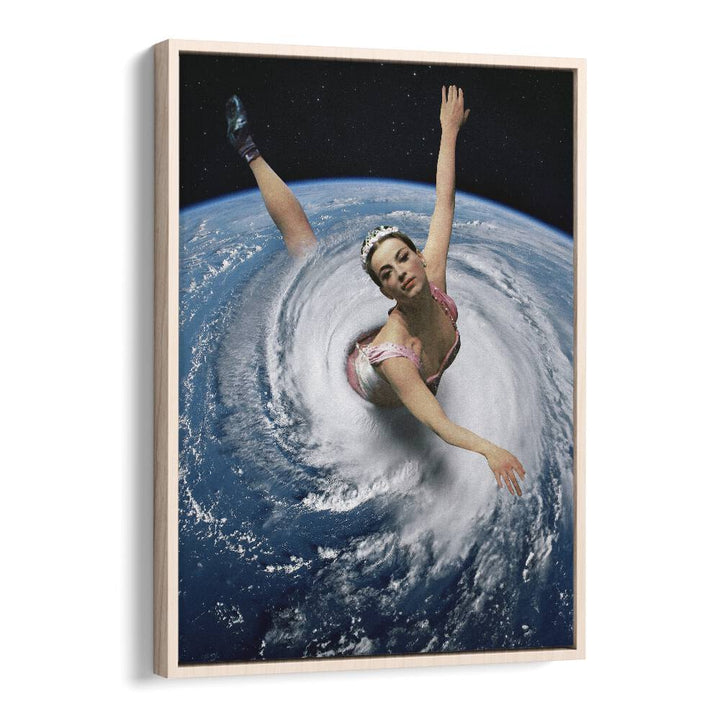 Pandemonium Pirouette Surreal Art Artwork in Oak Wood Floater Frame
