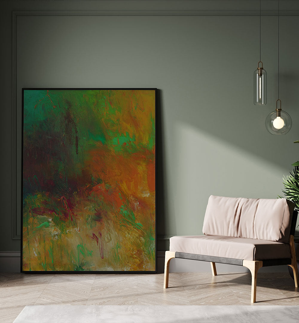 Vibrant PARADISE II, ABSTRACT PAINTINGS enhancing modern spaces with abstract artistry and sophistication.