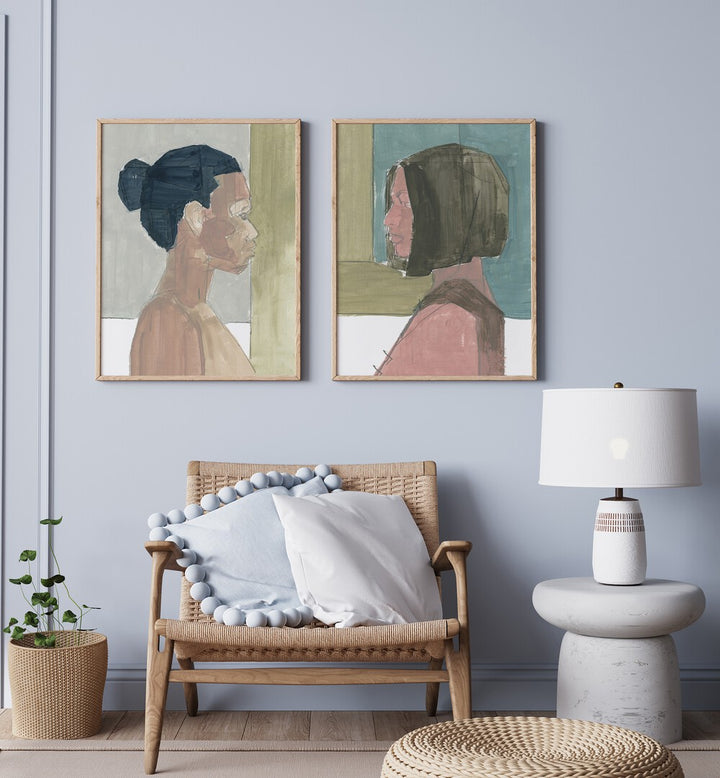 PARALLEL CONNECTIONS SET , SET OF 2 PAINTINGS