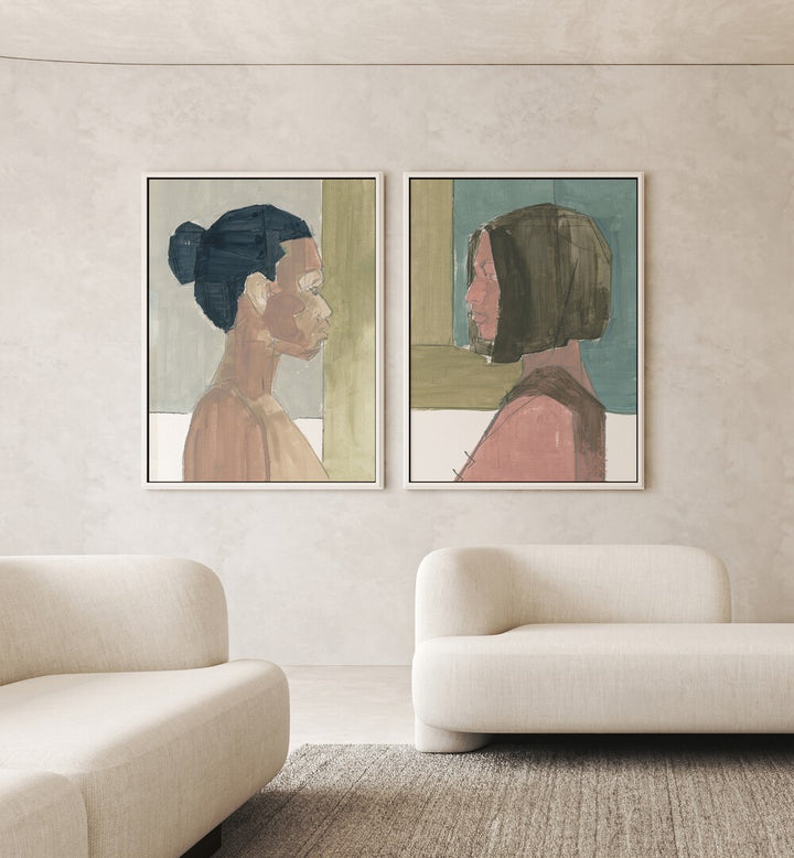 PARALLEL CONNECTIONS SET , SET OF 2 PAINTINGS