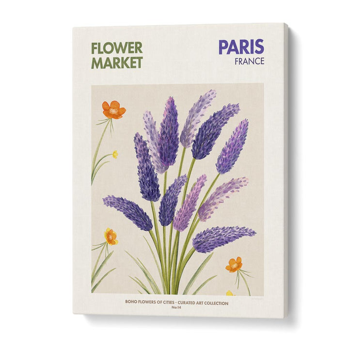 Paris- Flower Market Botanical Flower Paintings Artwork in Gallery Wrap