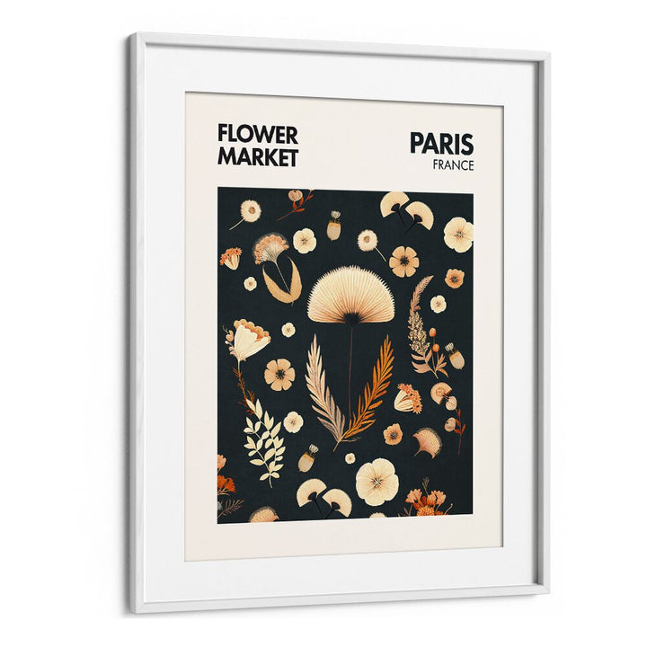 Paris  Flower Market  I Botanical Flower Paintings Artwork  in White Floater FrameParis Flower Market I Botanical Flower Paintings Paintings Artwork  in White frame With Mount