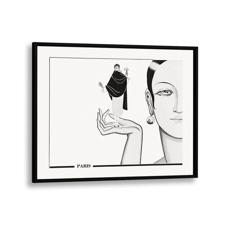 Parisian Fashion art Artwork in Black Plain Frame
