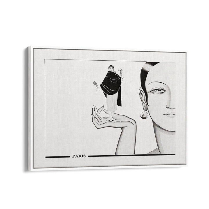 Parisian Fashion art painting Artwork in White Floater Frame
