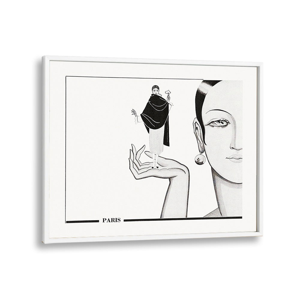 Parisian Fashion art Artwork in White Plain Frame
