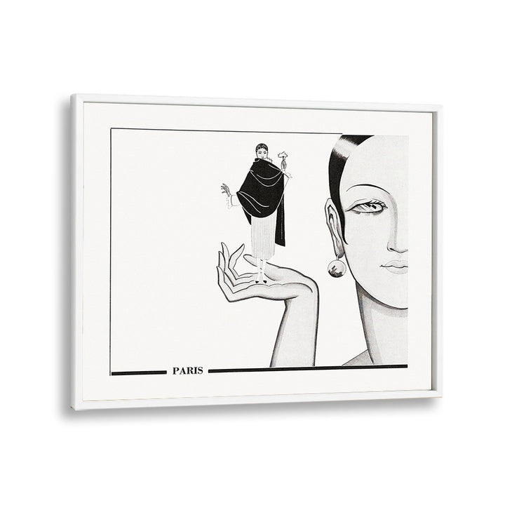 Parisian Fashion art Artwork in White Plain Frame
