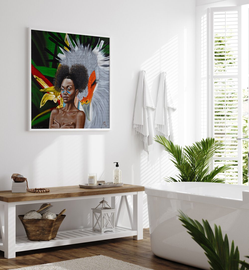 Passaros De Verao By Christian Beijer African Painting Artwork Placed on a wall In A Living Room 