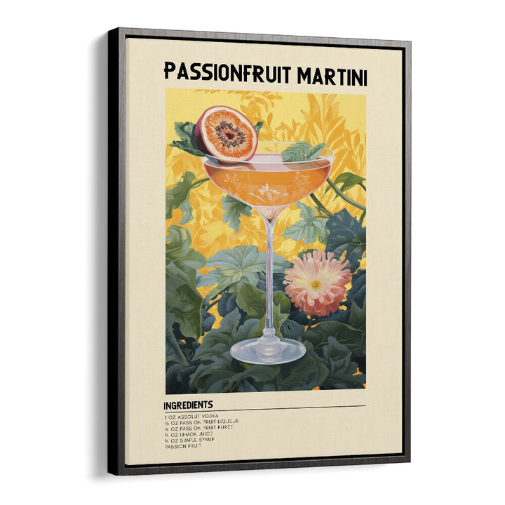 Passionate Bliss Passionfruit Martini Bar & Cafe Artwork in Black Floater Frame