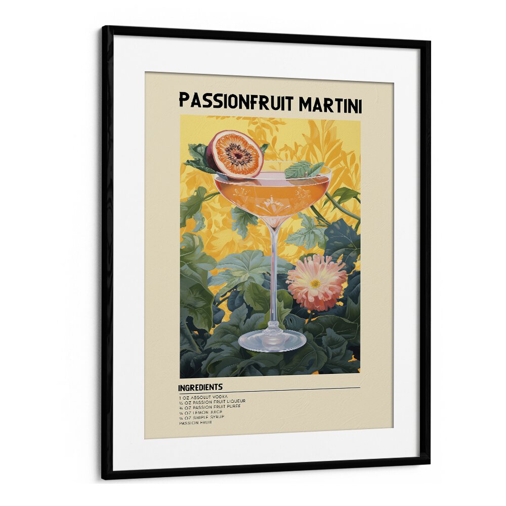 Passionate Bliss Passionfruit Martini Bar & Cafe Artwork in Black Frame With Mount