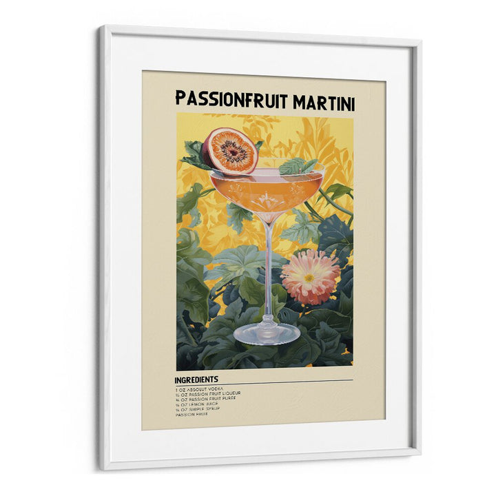 Passionate Bliss Passionfruit Martini Bar & Cafe Artwork in White Frame With Mount