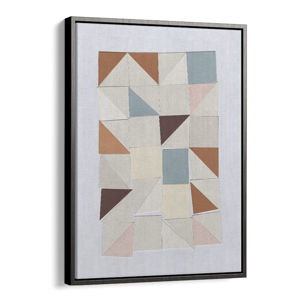 Pastel Geometrics Geometric Art Artwork in Black Floater Frame