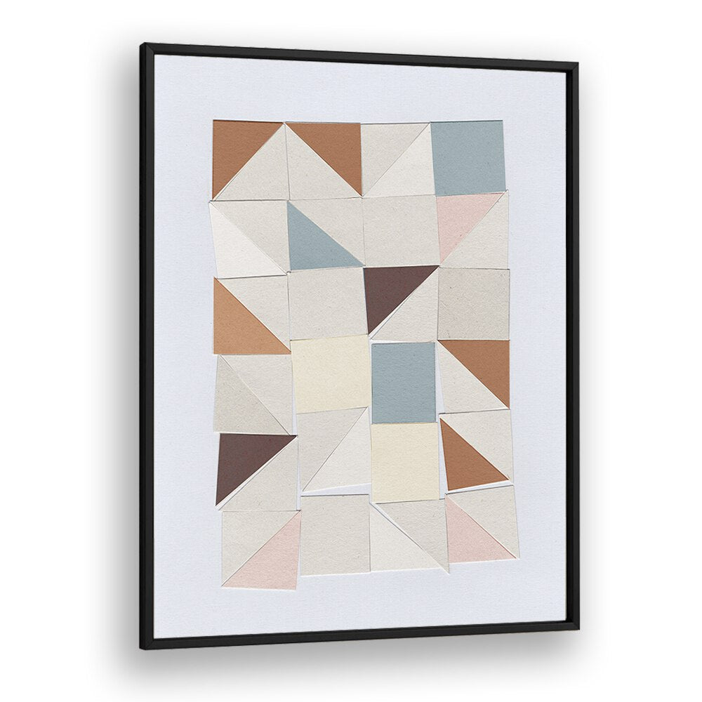 Pastel Geometrics Geometric art Artwork in Black Plain Frame