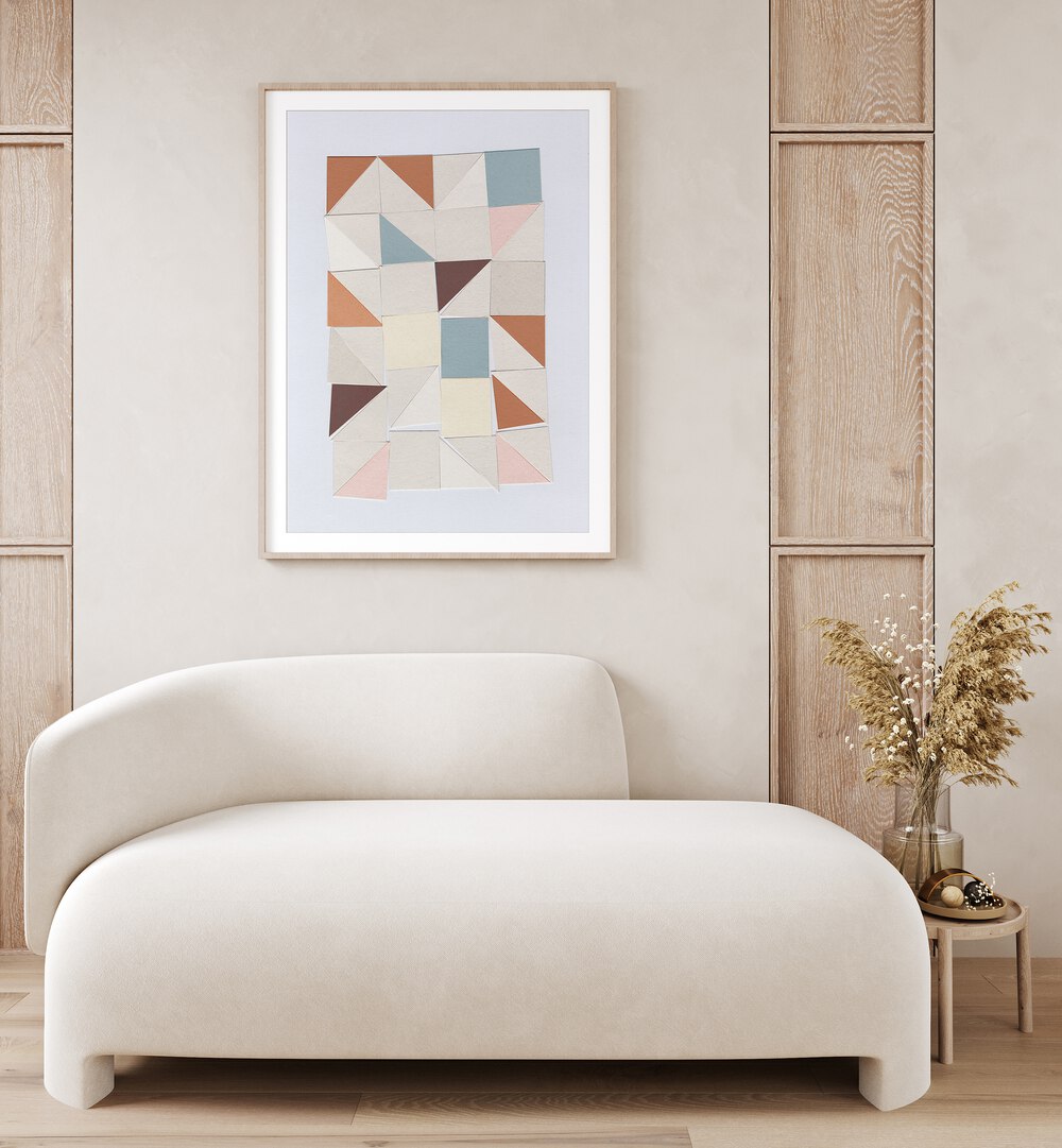 Pastel Geometrics Geometric Art Artwork placed on a wall