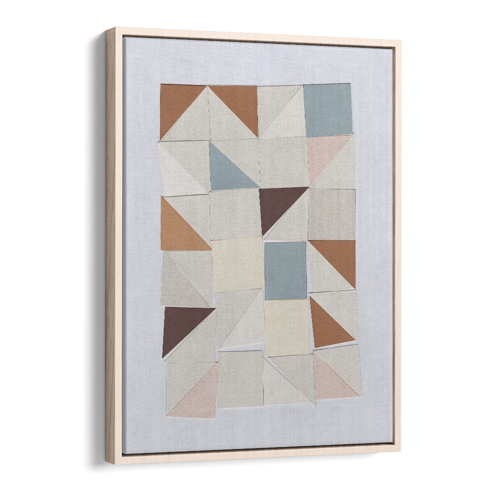 Pastel Geometrics Geometric Art Artwork in Oak Wood Floater Frame