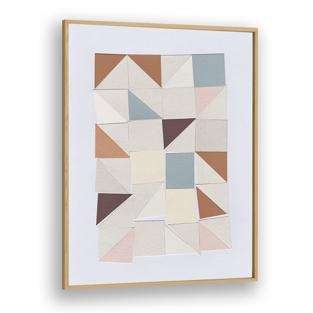 Pastel Geometrics Geometric Art Artwork in Oak Wood Plain Frame