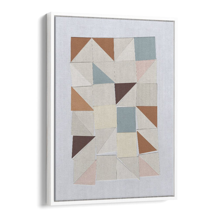 Pastel Geometrics Geometric art painting Artwork in White Floater Frame