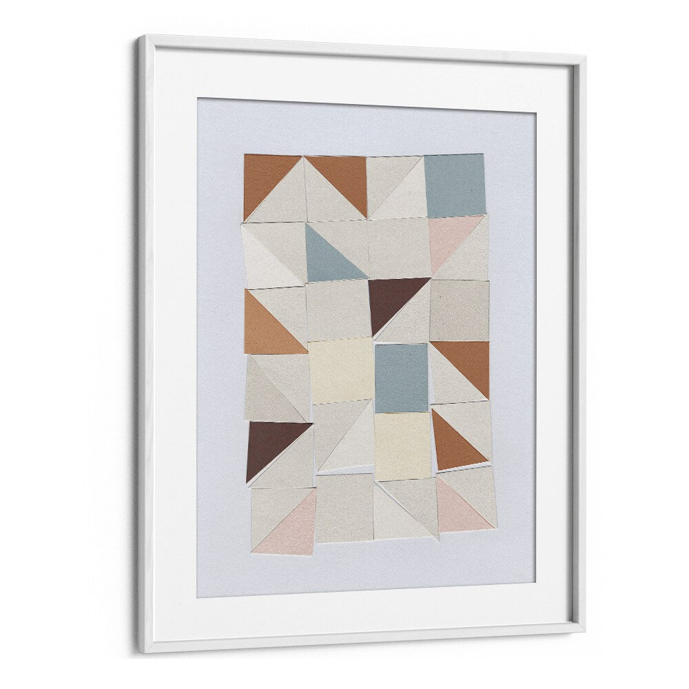 Pastel Geometrics Geometric Art Artwork in White Frame With Mount