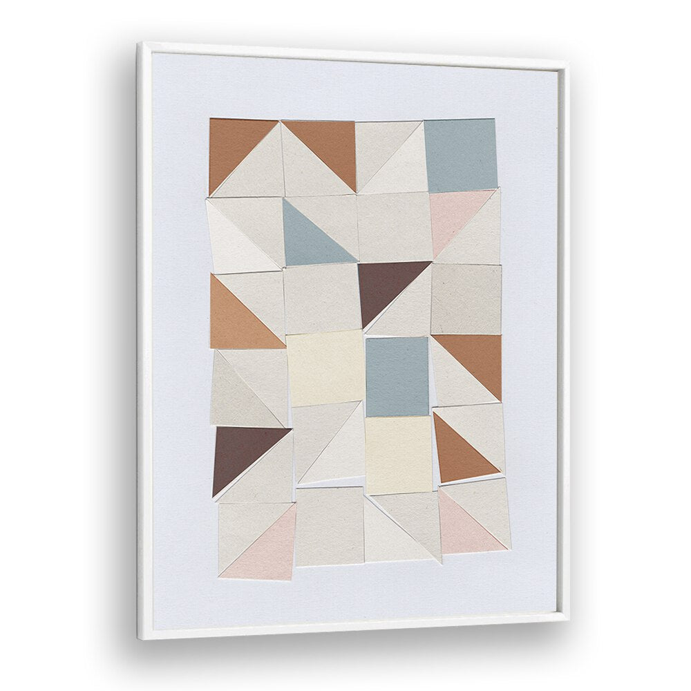 Pastel Geometrics Geometric art Artwork in White Plain Frame