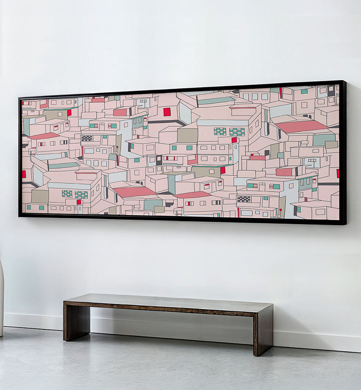 PASTEL URBAN LANDSCAPE , PANORAMIC ART
