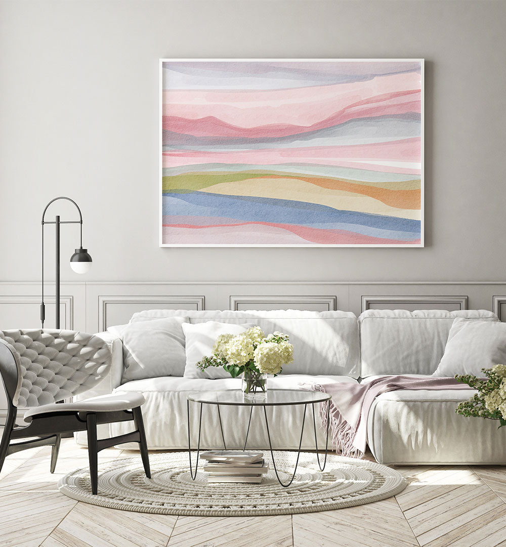 PASTEL WATERCOLOUR LANDSCAPE