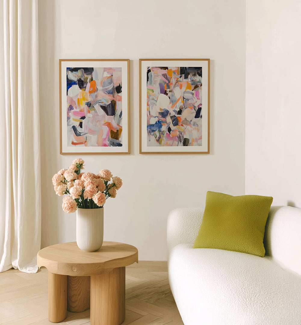 PASTEL PULSE , SET OF 2 PAINTINGS