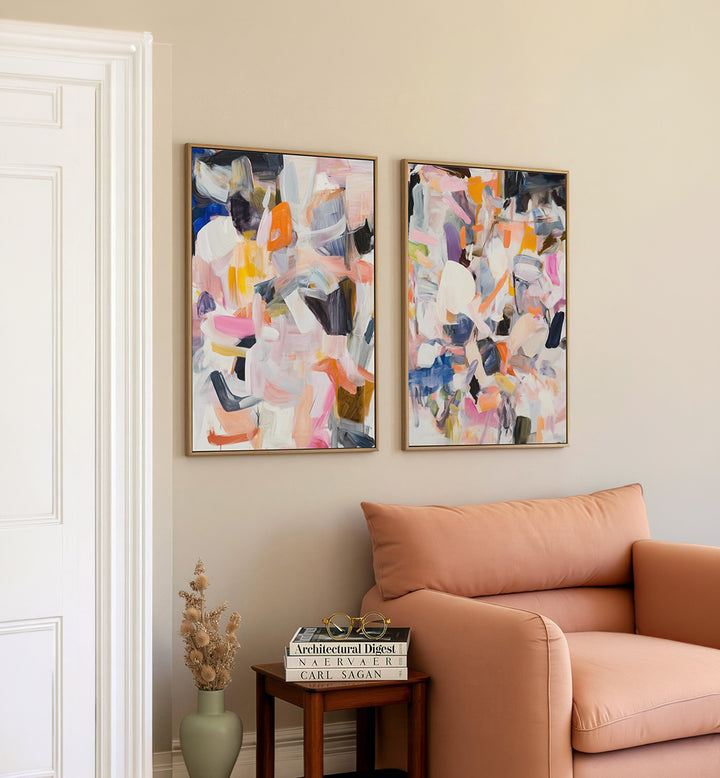 PASTEL PULSE , SET OF 2 PAINTINGS