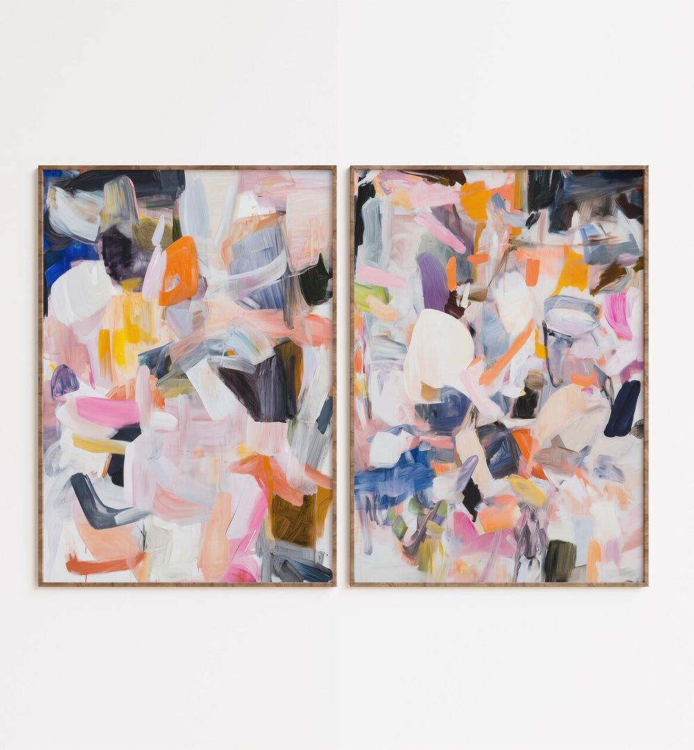 PASTEL PULSE , SET OF 2 PAINTINGS