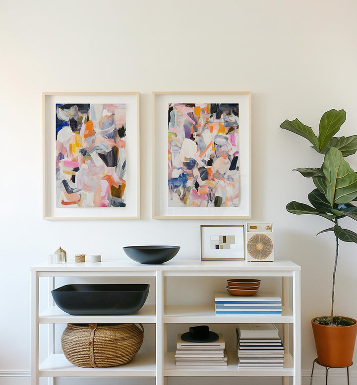 PASTEL PULSE , SET OF 2 PAINTINGS