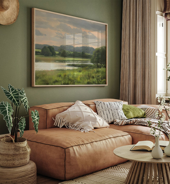 PASTURES BY THE WATER, VINTAGE LANDSCAPE