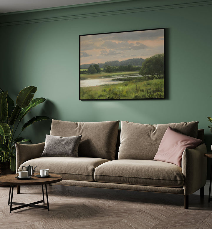 PASTURES BY THE WATER, VINTAGE LANDSCAPE
