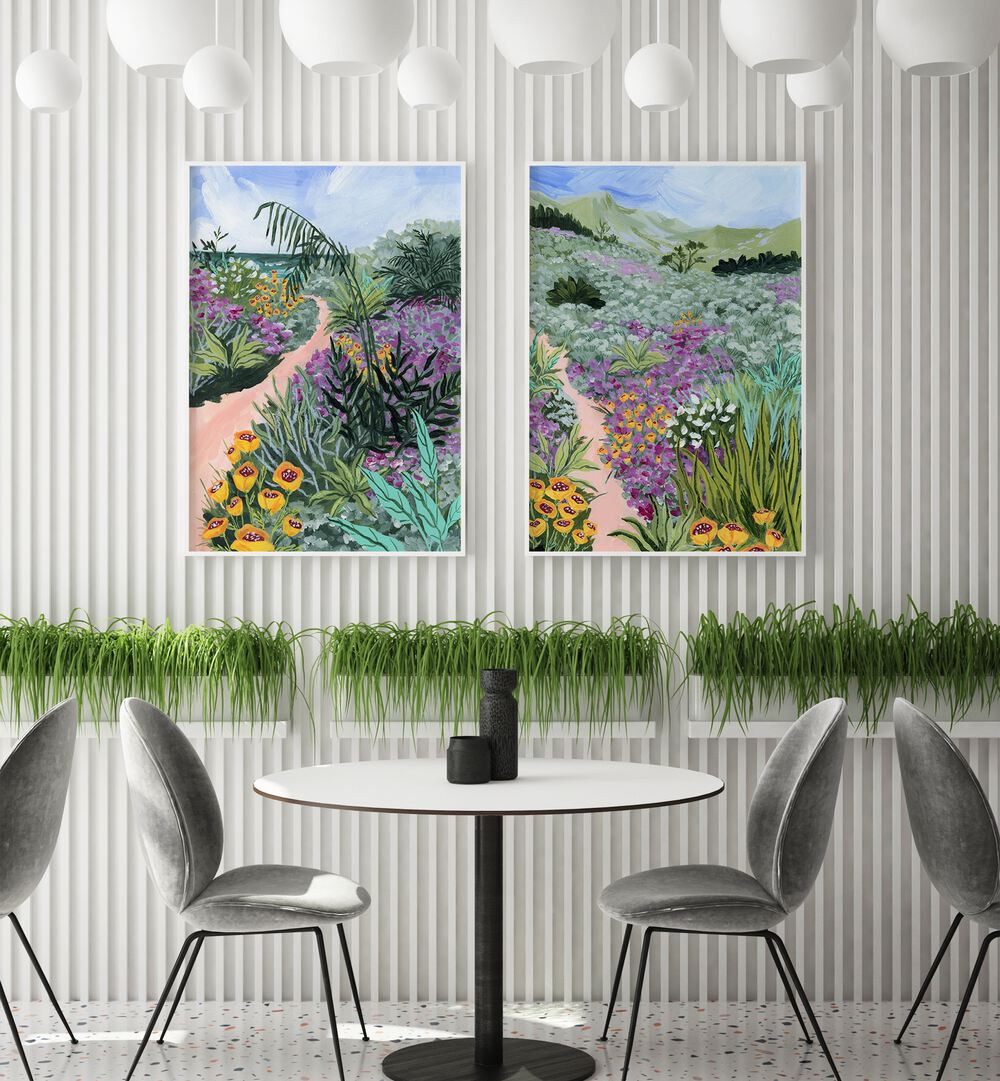 PATH TO THE PACIFIC SET , SET OF 2 PAINTINGS