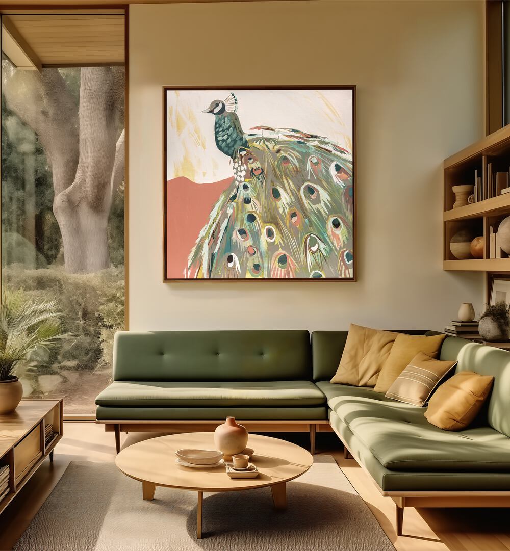 Vibrant PEACOCK SALMON, ANIMAL PAINTINGS enhance your space with nature's beauty and intricate brush textures.