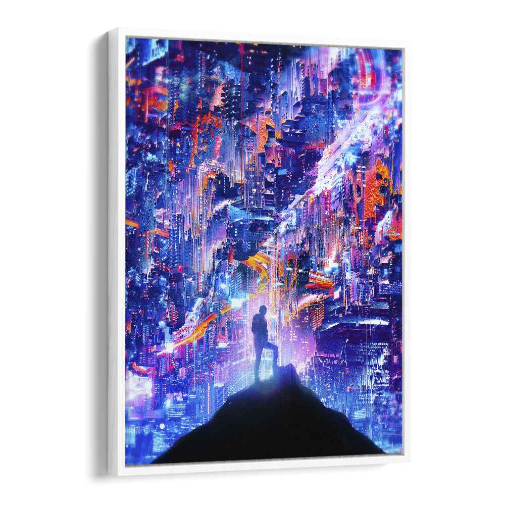 Peak By Francis Minoza Astronaut & Nasa Paintings, Space Art Prints Artwork in White Floater Frame
