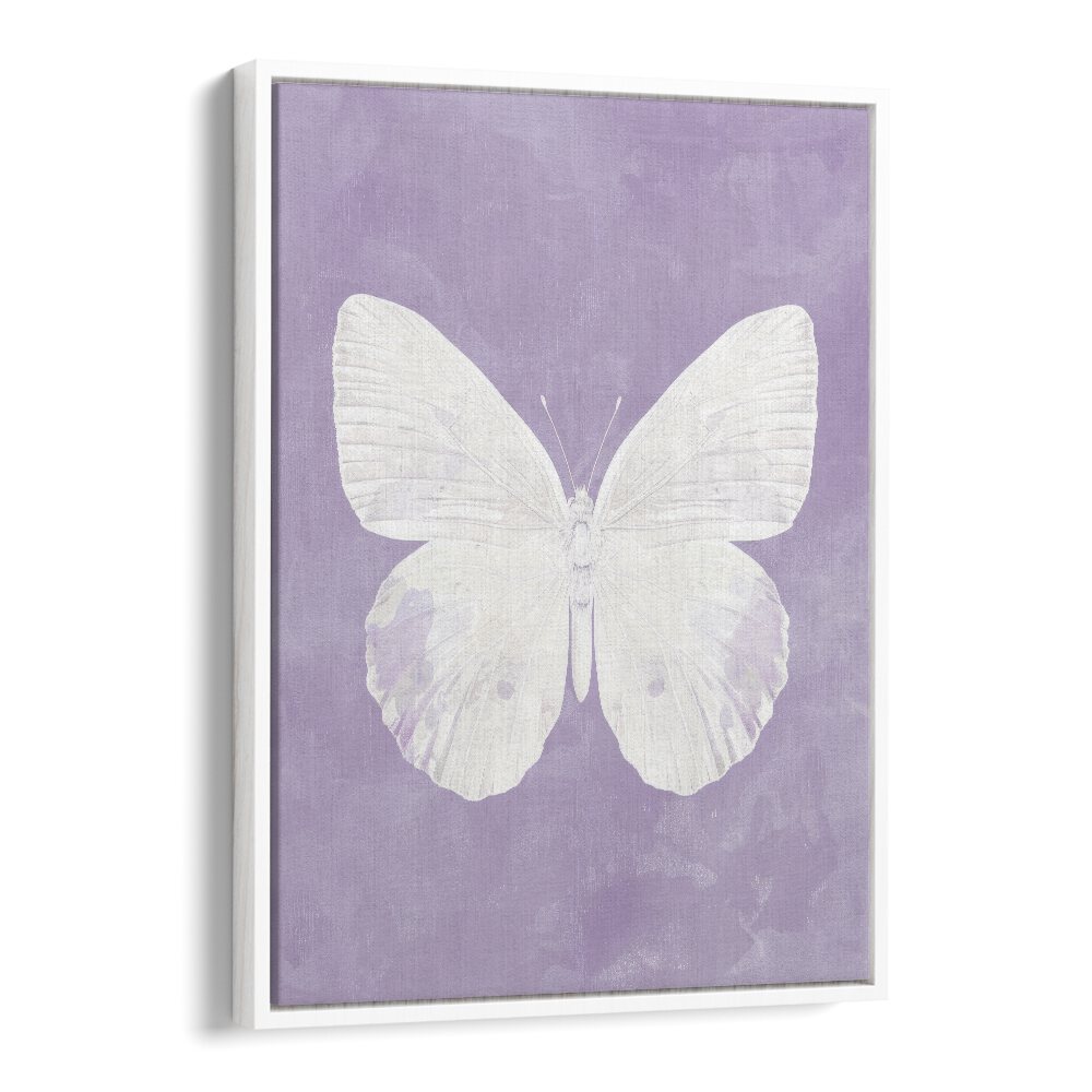 Pearl Butterfly Kids art painting Artwork in White Floater Frame
