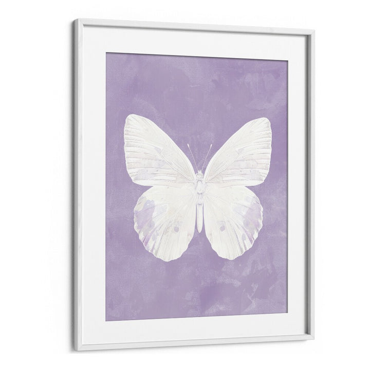 Pearl Butterfly Kids Art Artwork in White Frame With Mount