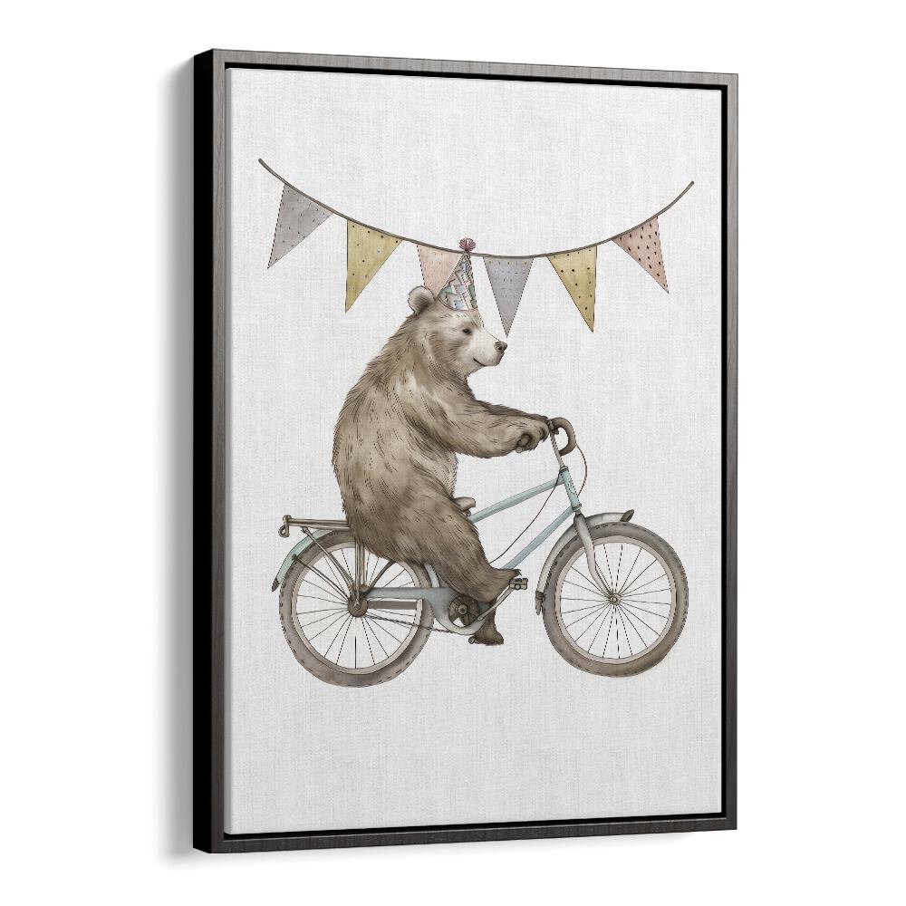 Pedaling Paws Kids Art Artwork in Black Floater Frame
