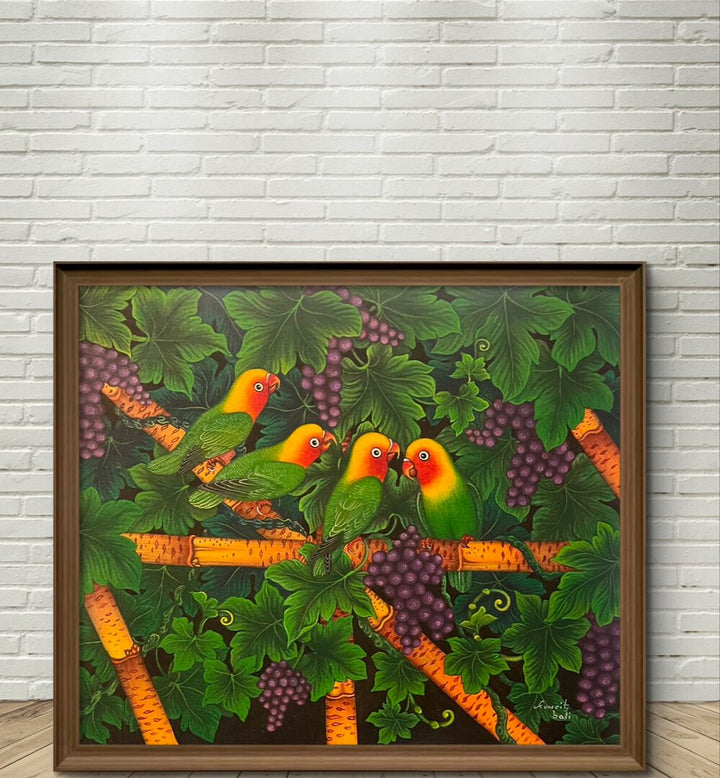 PENGOSAKEN STYLE - PARAKEETS , HANDMADE ARTWORKS