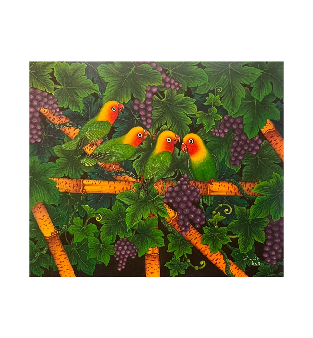 PENGOSAKEN STYLE - PARAKEETS , HANDMADE ARTWORKS