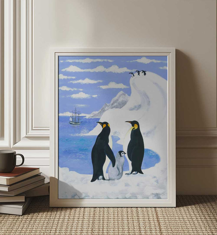 PENGUINS AND FAMILY , ANIMAL PAINTINGS