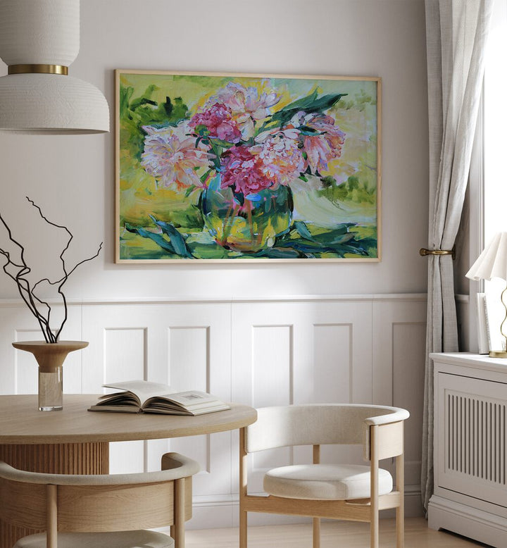 Bright and elegant PEONIES IN A VASE, FLORAL FLOWER PAINTINGS enhance your home decor with natural beauty.