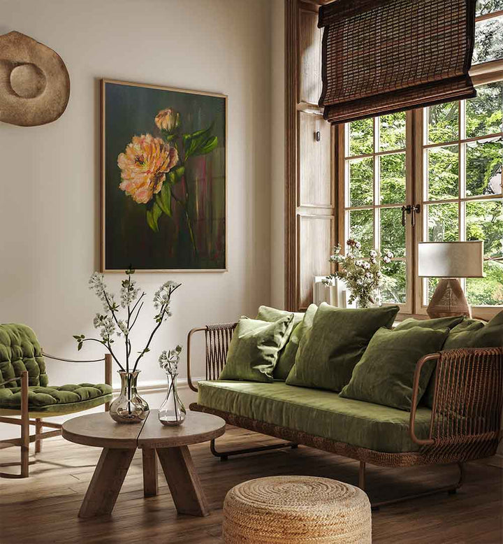 PEONY FLOWER PAINTING , FLORAL FLOWER PAINTINGS