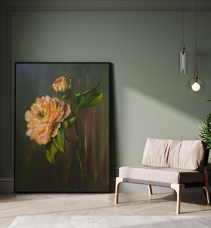 PEONY FLOWER PAINTING , FLORAL FLOWER PAINTINGS