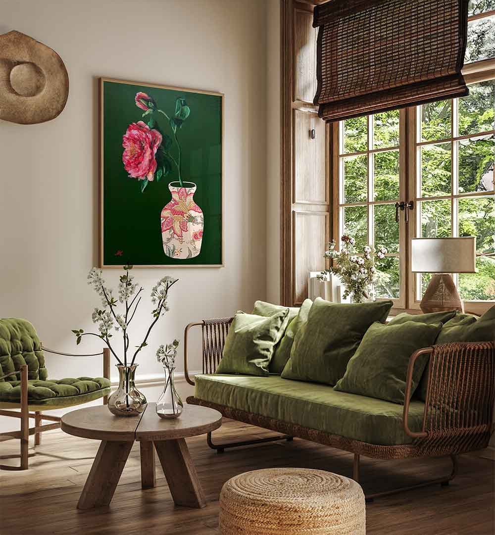 PEONY PAINTING , FLORAL FLOWER PAINTINGS