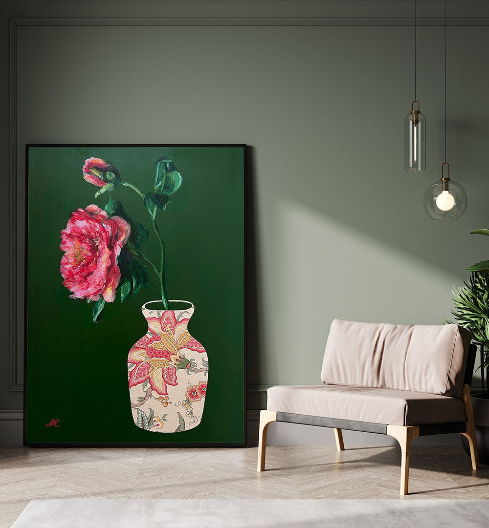 PEONY PAINTING , FLORAL FLOWER PAINTINGS