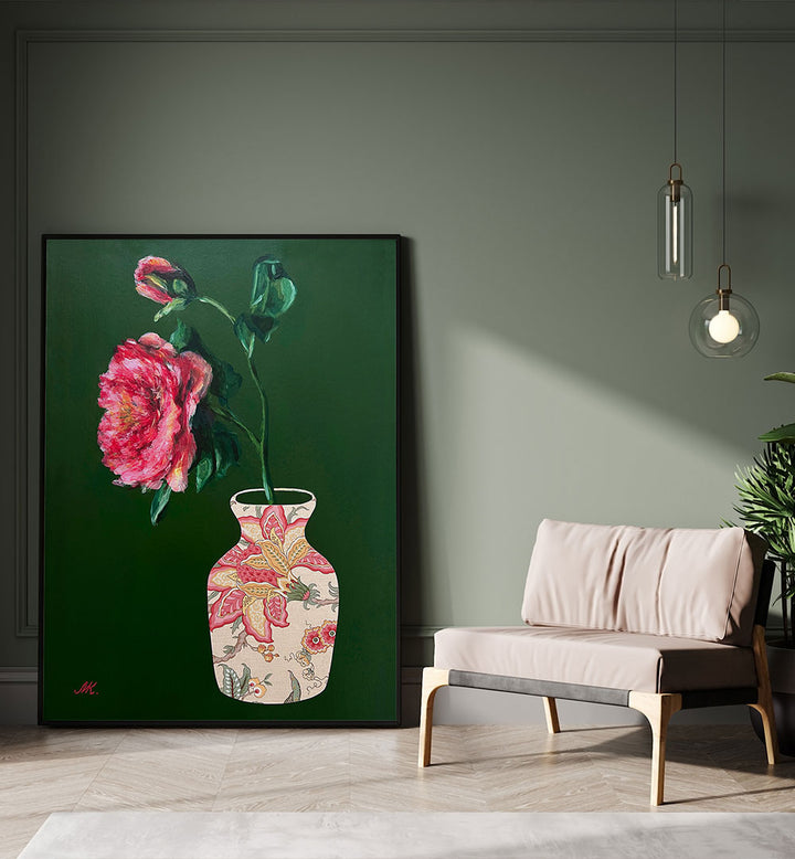 PEONY PAINTING , FLORAL FLOWER PAINTINGS