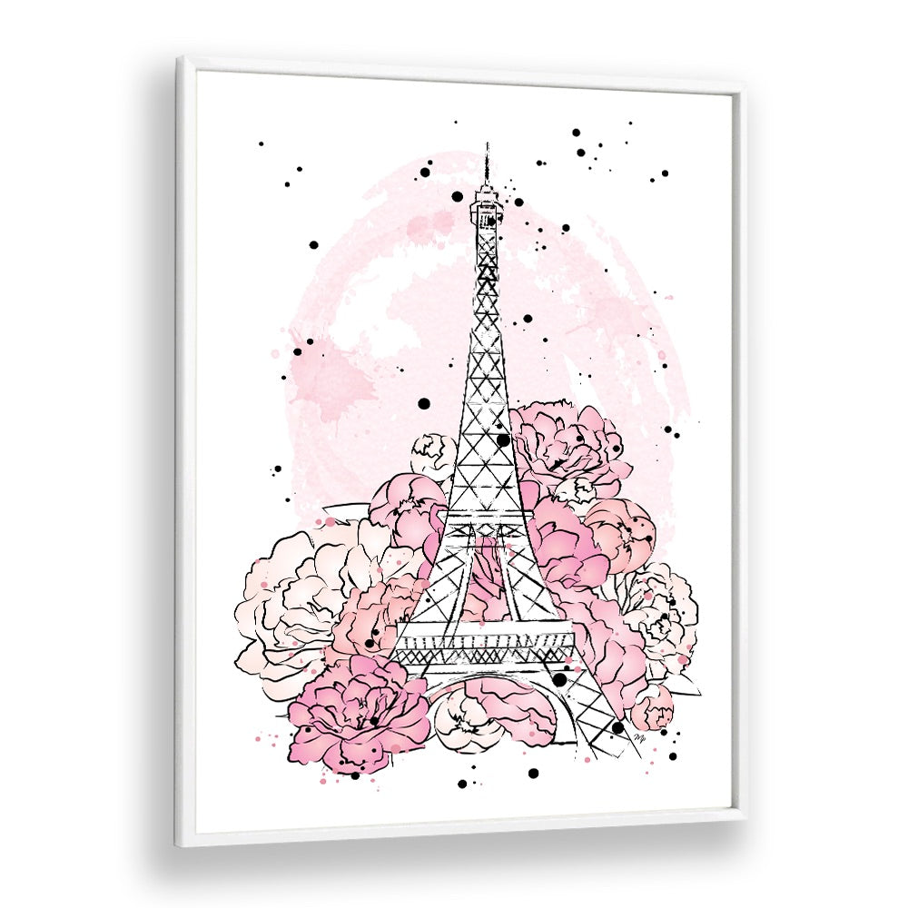 Peony Paris by Martina Fashion art Artwork in White Plain Frame
