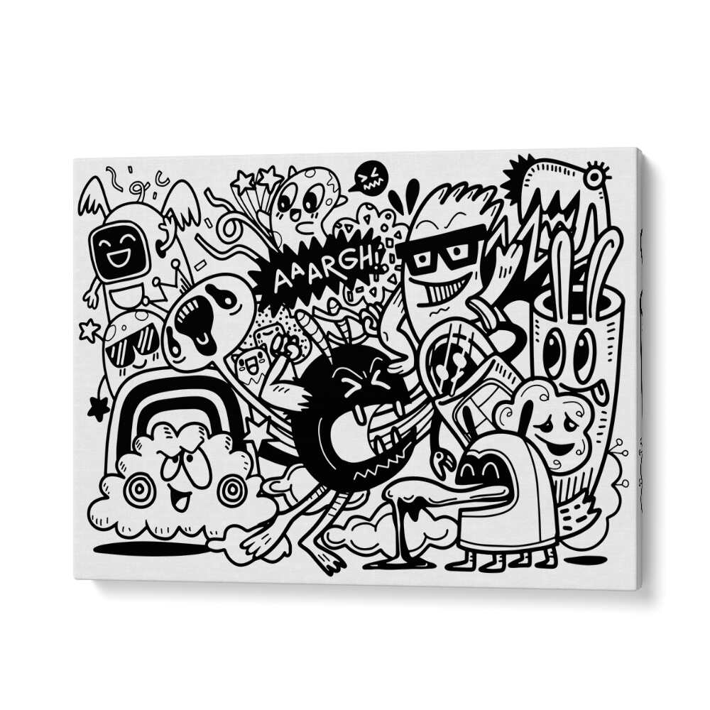 People Make Me Mad Doodle Art Artwork in Gallery Wrap