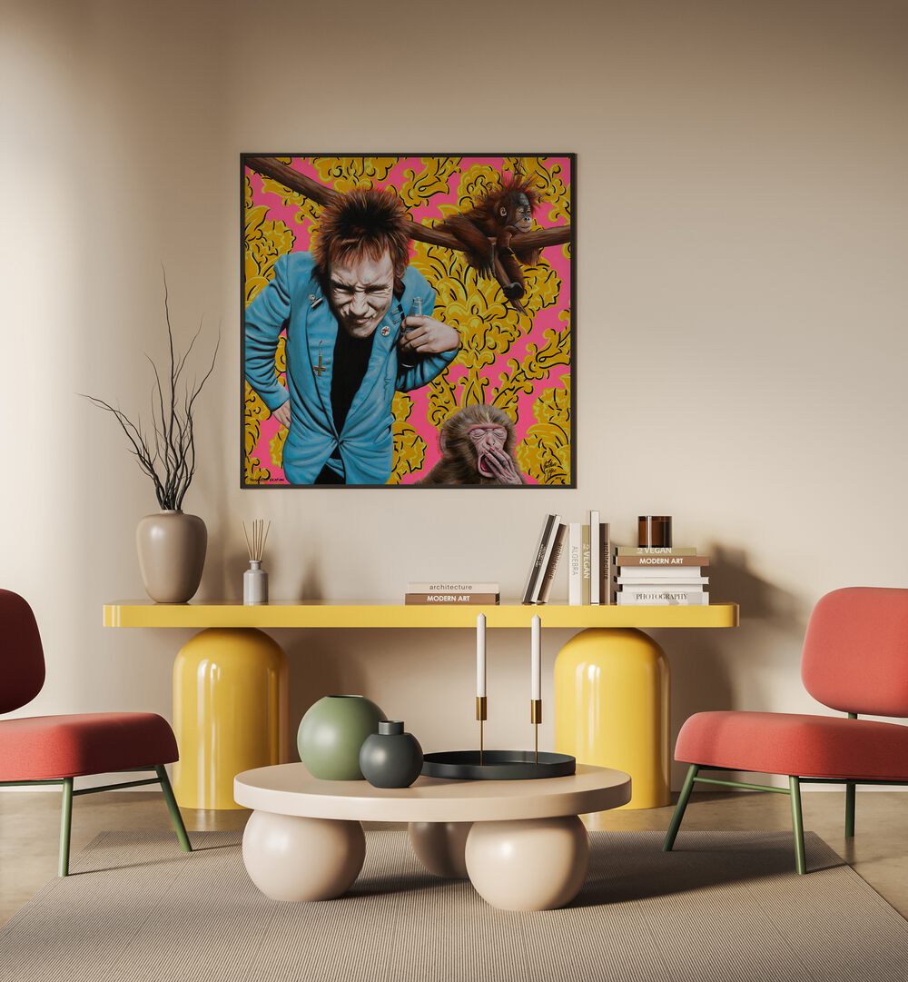 Permanent Vacation By Christian Beijer Cartoon Art Artwork Placed on a wall In A Living Room