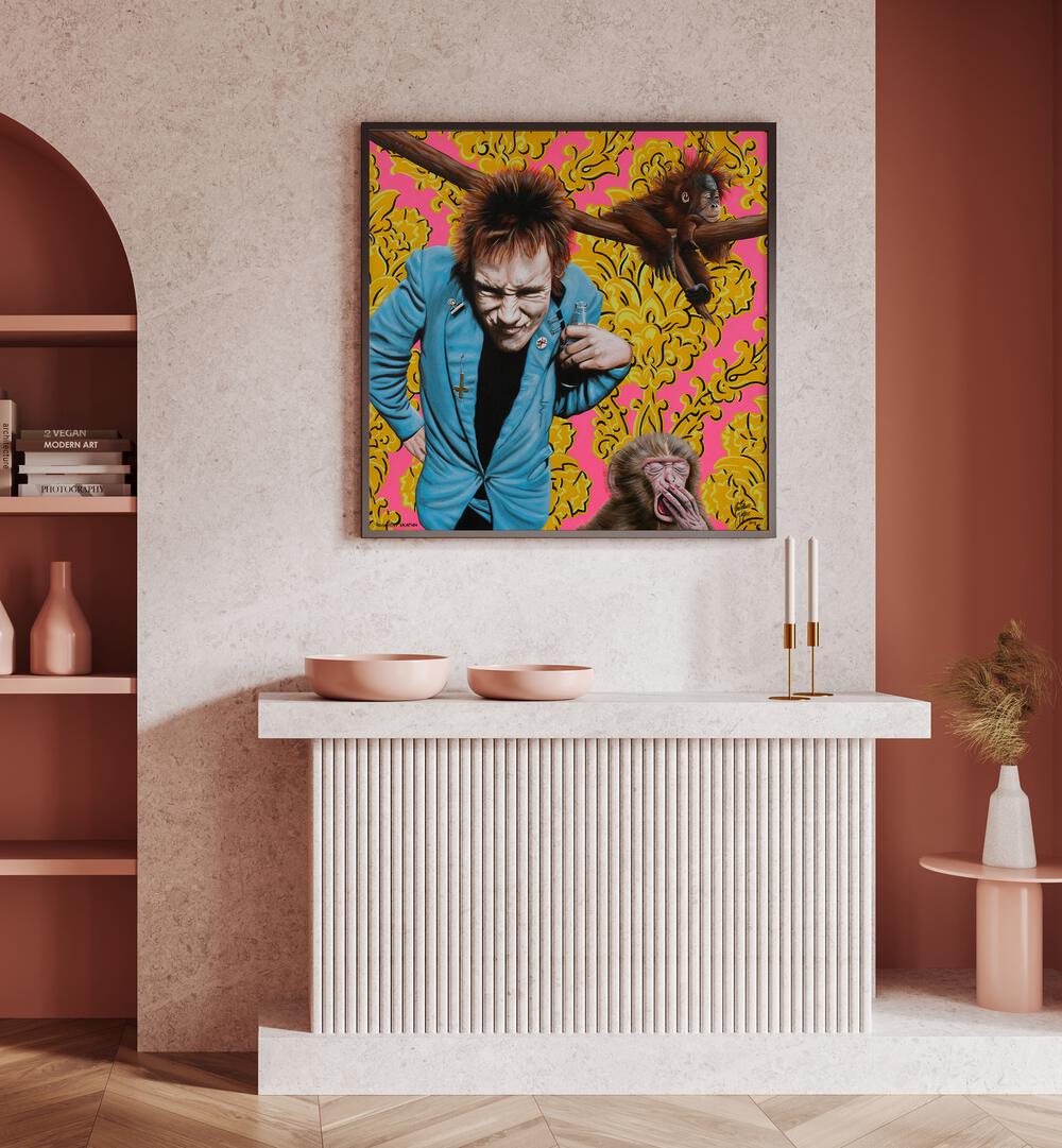 Permanent Vacation By Christian Beijer Cartoon Art Artwork Placed on a wall In A Living Room 